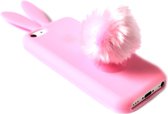 Roze konijn hoesje Geschikt voor iPhone 5 / 5S / SE