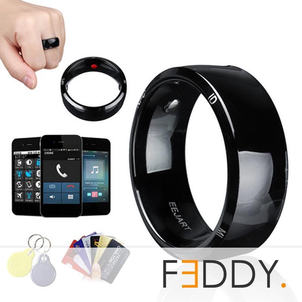 Smart NFC Ring maat 17.3