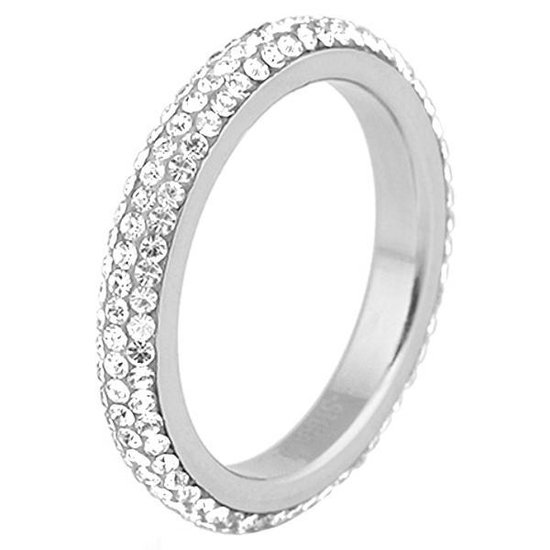 Cilla Jewels ring edelstaal Kristal Zilverkleurig-18mm