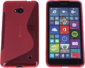 Nokia Lumia 640 S Line Gel Silicone Case Hoesje Transparant Rood Red