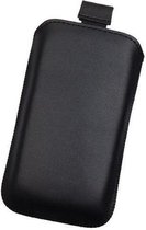 Zwart Echt Leder Pouch Pocket Insteekhoesje voor Samsung Galaxy A6 2018