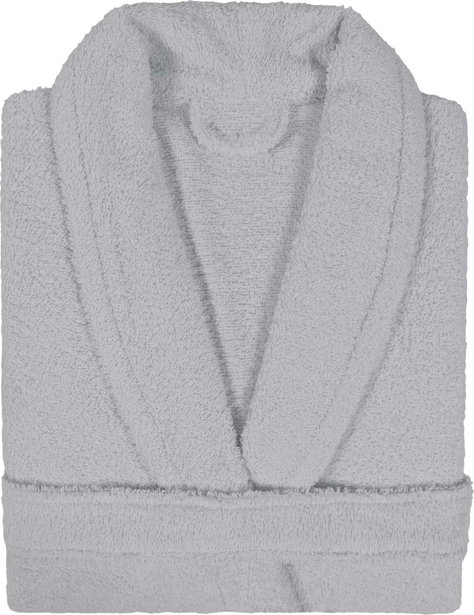 Badjas Badstof met Shawlkraag Uni Alpha Licht Grijs Maat S - 1 stuks
