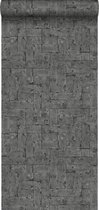 Origin papier peint briques patinées à chevrons noir - 347571