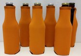 6 st. bierfleshouder- flessen koel houder - bierfleshoes - Oranje