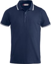 Amarillo polo pique tipping navy/wit m