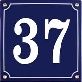 Emaille huisnummer blauw nr. 37