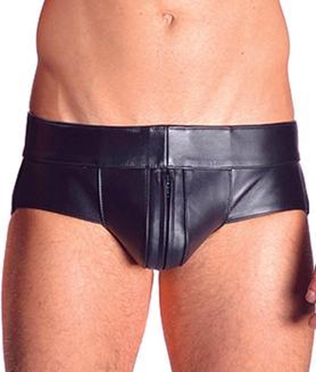 Mister b leather powerjock black striped s