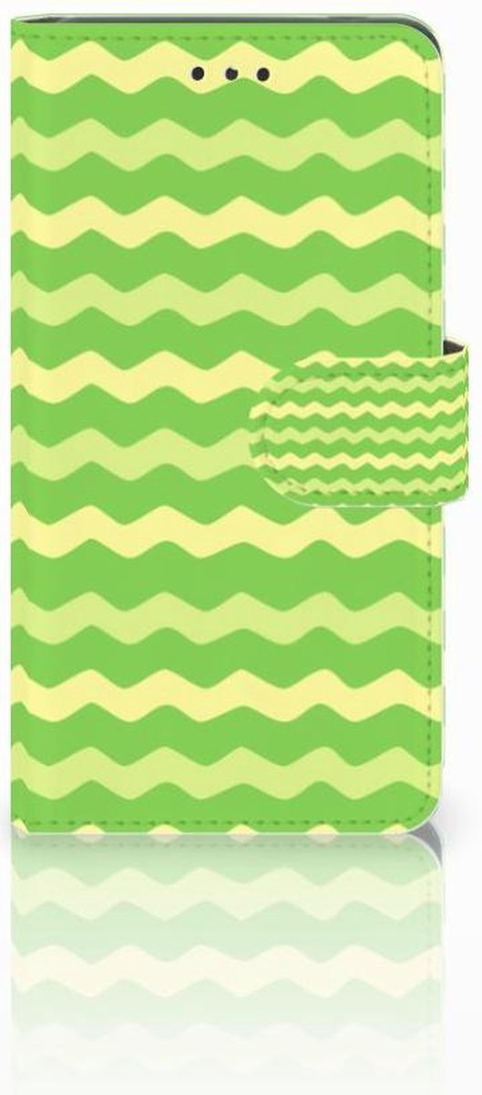 Boekhoesje voor Nokia 7 Telefoon Hoesje Waves Green