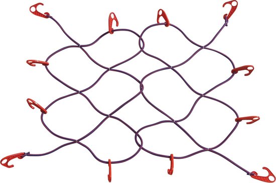 BEELUKY Bagagenet – 110x60 Cm, Rekt Uit Tot 220x120 Cm – Zeer Elastisch Nylon Met 4 Haken En Schroeven – Voor Kofferbak En Laadruimte