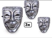 3x Masker nar zilver