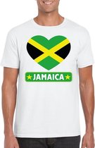 Jamaica hart vlag t-shirt wit heren M