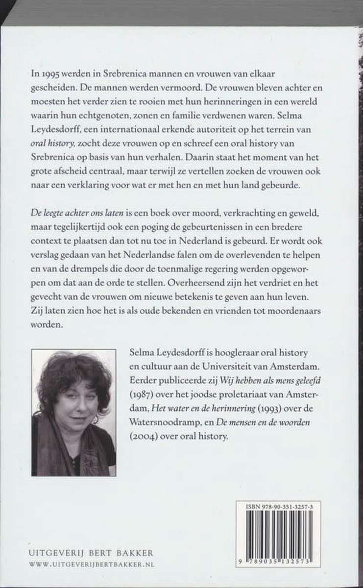 De Leegte Achter Ons Laten - back cover
