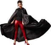 dressforfun - Mystieke cape met kap zwart - verkleedkleding kostuum halloween verkleden feestkleding carnavalskleding carnaval feestkledij partykleding - 301860