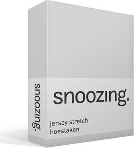 Snoozing Jersey Stretch - Hoeslaken - Tweepersoons - 120/130x200/220 cm - Grijs