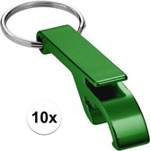 10x Flesopener sleutelhanger - groen - opener
