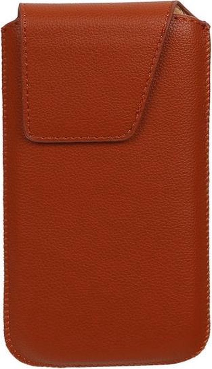 Samsung Galaxy S4 i9500 - Leder look insteekhoes/pouch Model 1 - Bruin M