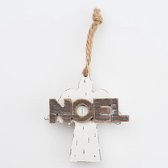 Ornament Wood Angel Noel White