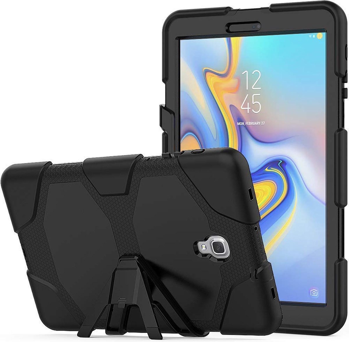 Hoes geschikt voor Samsung Galaxy Tab A 10.5 2018 - Ingebouwde Screenprotector - Robuuste Armor Case Hoes