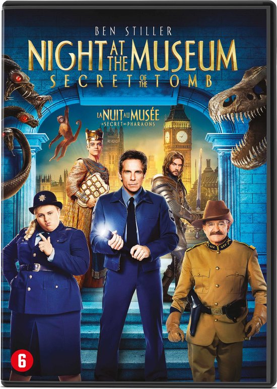Nacht in het museum: Het geheim van het graf poster met Ben Stiller en collega's.