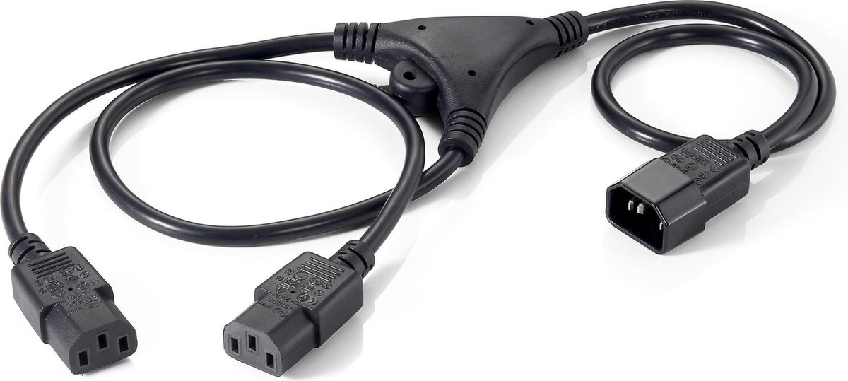 ACT Netsnoer C14 - Type F female (max. stroom 10A) zwart 0,6 ACT Netsnoer C14 - Type F female (max. stroom 10A) zwart 0,6