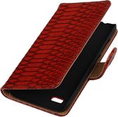 Rood Slang Booktype LG L70 Wallet Cover Hoesje