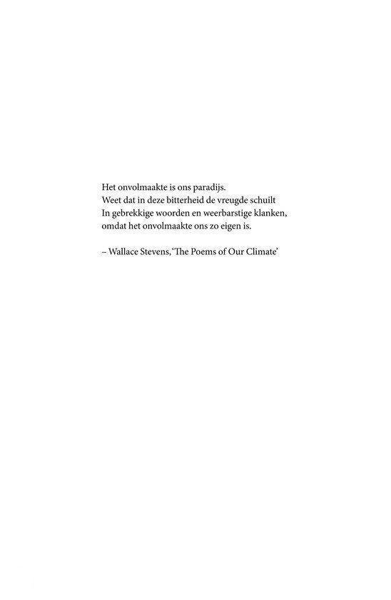 Tekstpagina met een citaat van Wallace Stevens.
