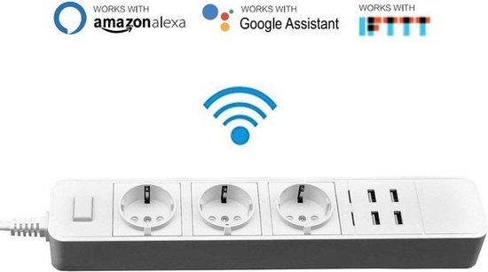 Slimme stekkerdoos / stekkerblok / slimme stekker (Smart life) op afstandbedienbaar, werkt met smartphone, Alexa (Echo), Google Home (Google Assistant) en IFTTT - Avatarcontrols