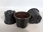 zwarte ronde 9 cm kweek potten - set van 100 stuks