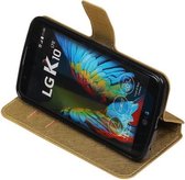 Goud LG K10 2016 TPU wallet case booktype hoesje HM Book