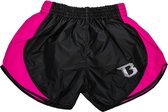 Booster Kickboks Short Retro Hybrid Zwart/Roze Extra Extra Small