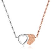 Cilla Jewels dames ketting Edelstaal Double Heart