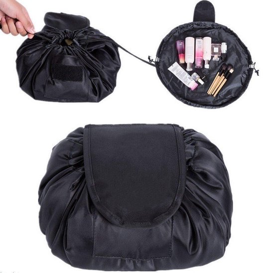 S.old- Magic Cosmetic Travel Pouch – Toilettas – Make-up Tas – Reis Tas – Met Trekkoord – Waterbestendig – Waterproof - Makkelijk Te Reinigen – Kleur Zwart – Ø 54 cm