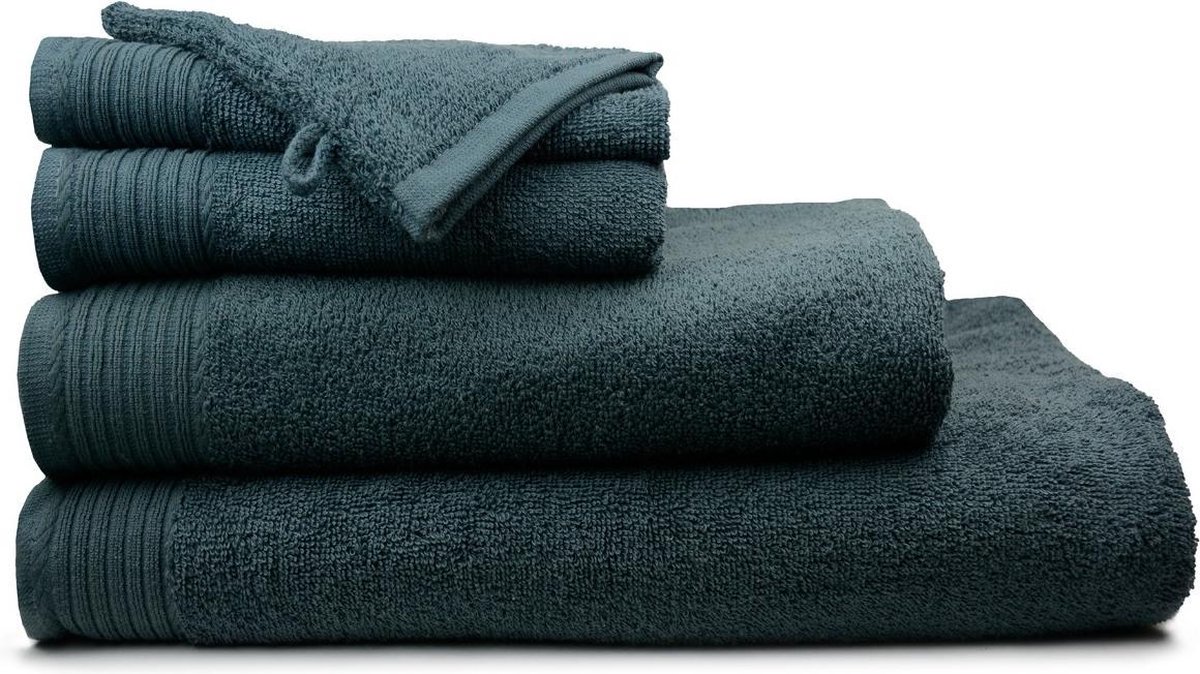 The One Badgoedset 450 gr - 4x 50x100 cm + 4x Washandjes 15x21 cm - Antraciet