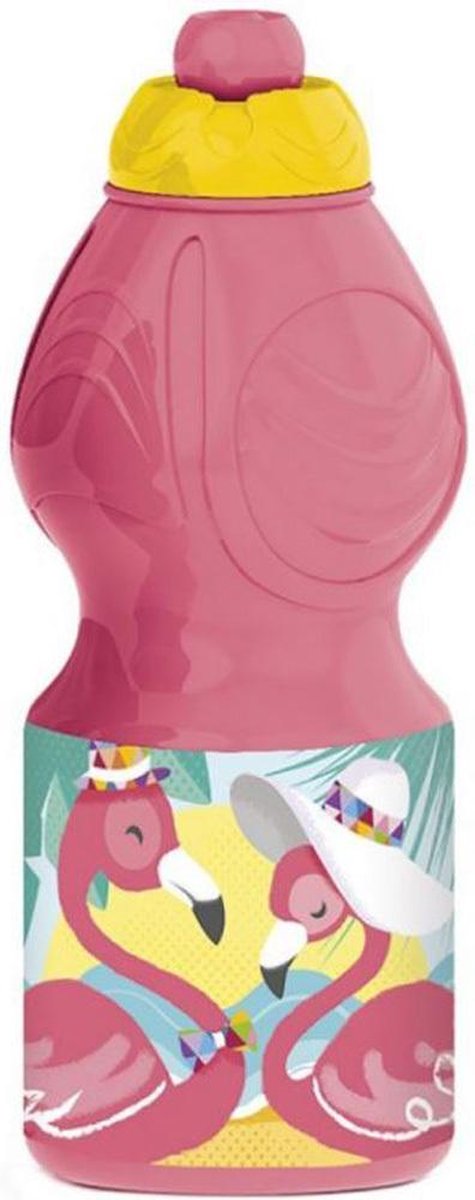 Flamingo drinkfles - waterfles - roos - 400 ml