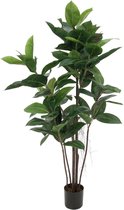 Europalms kunstplant in pot voor binnen Rubberboom - 120 cm