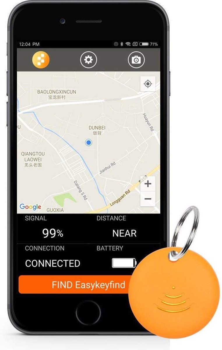 Reptrek Voyage Bluetooth GPS Tracker Sleutelhanger Oranje bol