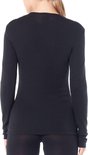 Dames zwarte longsleeve thermoshirt, achterkant zichtbaar.