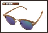 ☀Thunder☀ - Clubmaster woodlook Boston zonnebril
