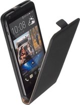 Lederen Flip case Zwart HTC Desire 516 Flipcase Telefoonhoesje
