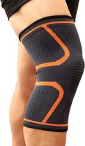 Kniebrace Kniebandage - Knie Bescherming Ortho Compressie - Elastisch Massage - Hardlopen Sporten Wielrennen - Licht / Middelzware Knieklachten - Zwart / Oranje - L