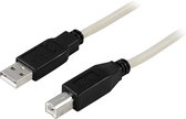 Câble Deltaco USB 2.0 USB-250, A / B, USB A - USB B, Mâle / Mâle, 5m