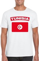 T-shirt met Tunesische vlag wit heren XL