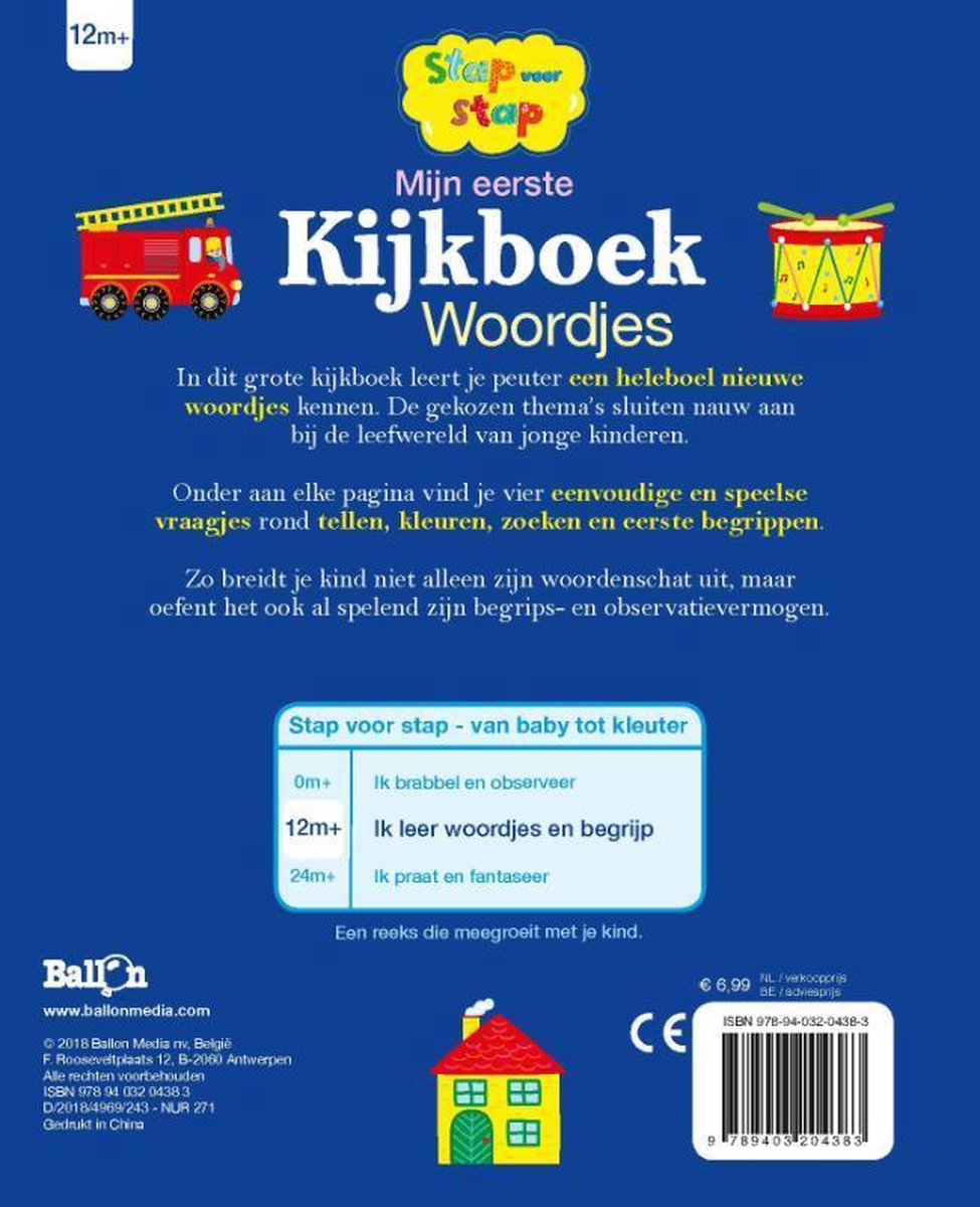 Stap voor stap 0 - Mijn eerste kijkboek Woordjes - back cover