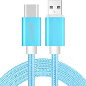 Gebra Gevlochten Oplaadkabel USB-C naar USB Kabel voor o.a. Samsung Galaxy S9 | 1 meter | Blauw | A-Kwaliteit