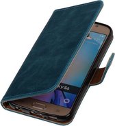 Blauw Pull-Up PU Hoesje Samsung Galaxy S6 Booktype Wallet Cover