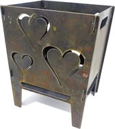 Vuurkorf hart/vlinder - demontabel van 4mm cortenstaal
