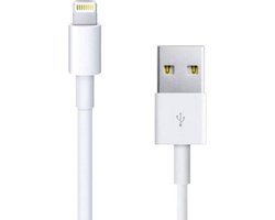 1 meter Lightning oplaad USB kabel Wit extra sterk voor Apple iPhone 5 / 5S / 5C / 6 / 6 plus / 6S / 6S Plus / 7 / 7 Plus /  iPod Touch & iPad 4 / Air /Retina en Mini oplader