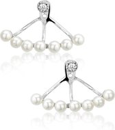 Montebello Boucles d'oreilles Reitzia - Femme - Argent 925 Rhodié - Noeud - Perles