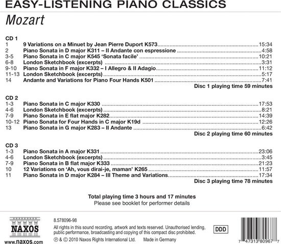 Various Artists - Easy Listening: Piano Classics (3 CD), Various ...