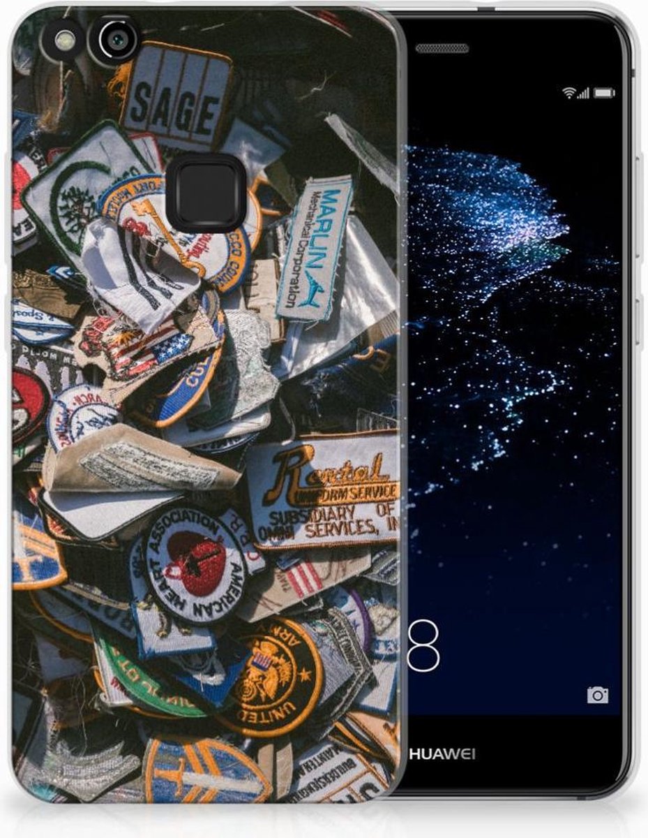 Huawei P10 Lite Siliconen Hoesje met foto Badges